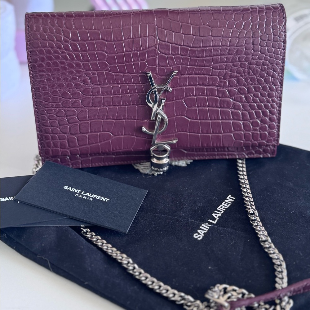 YSL POMPOM KATE LEATHER CROSSBODY BAG